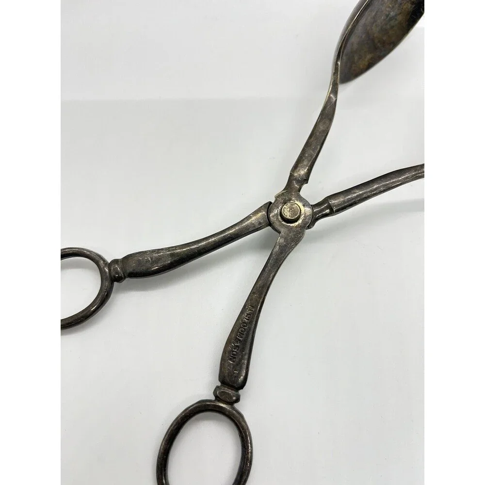 Silver Plated Scissor Style Salad Tongs - N. Bloom And Sons - England